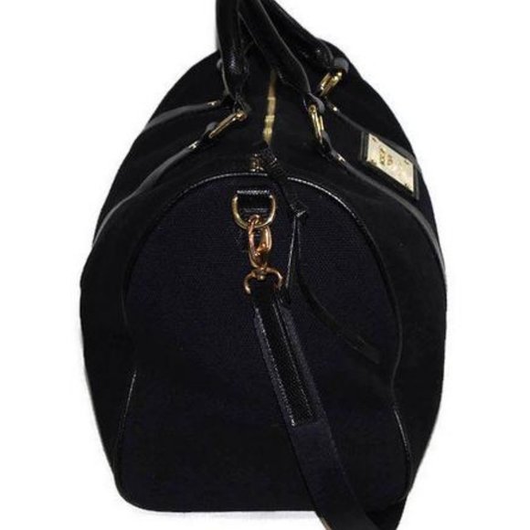 Victoria's Secret Bag Black Canvas Satchel - Picture 5 of 8